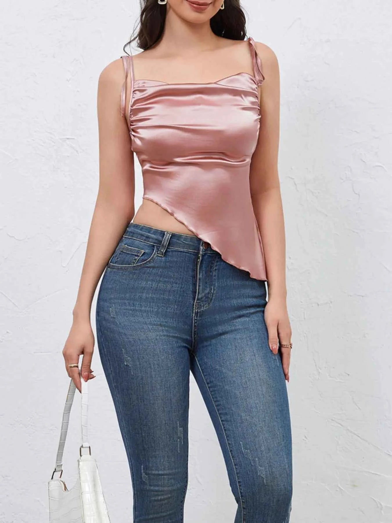 Asymmetrical Tie Shoulder Cami 45ca6c13-ce0a-4cff-9f66-e5b8b6f602f6-Max-Origin