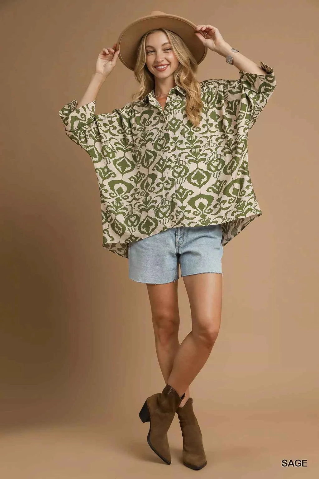 Umgee Abstract Print Button-Up Oversized Shirt 45e35e7b-e404-46c2-bc63-db0d43aed63b-Max-Origin