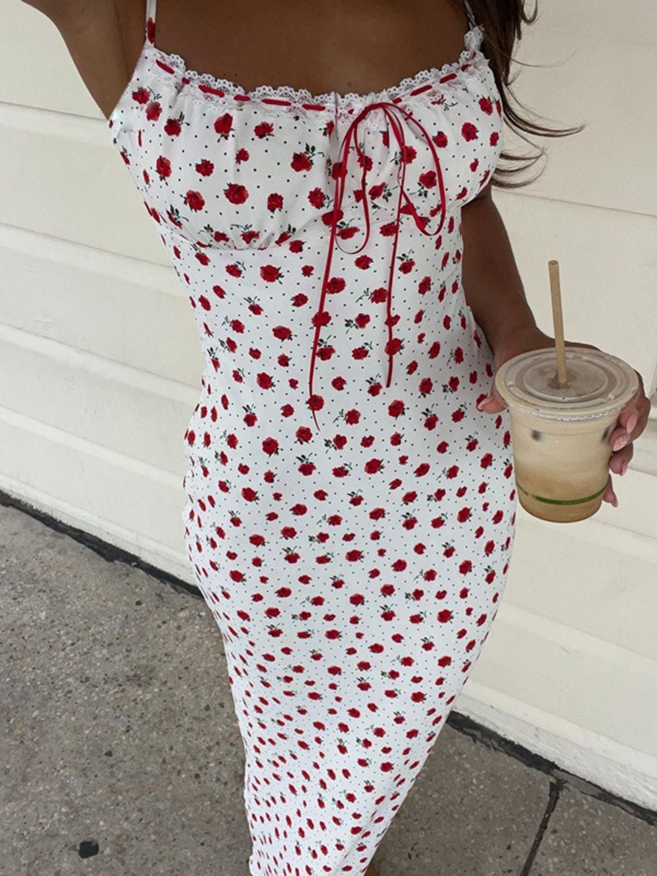 Floral Print Lace Trimmed Cami Dress 45f45023-2faa-41de-9f2d-052dad2c69fc-Max