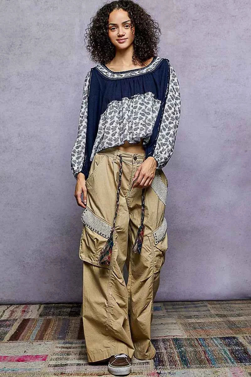 POL Paisley Scoop Neck Balloon Sleeve Cropped Blouse with Stud Detail 4608a696-bdca-4808-b406-9afc25429858-Max-Origin