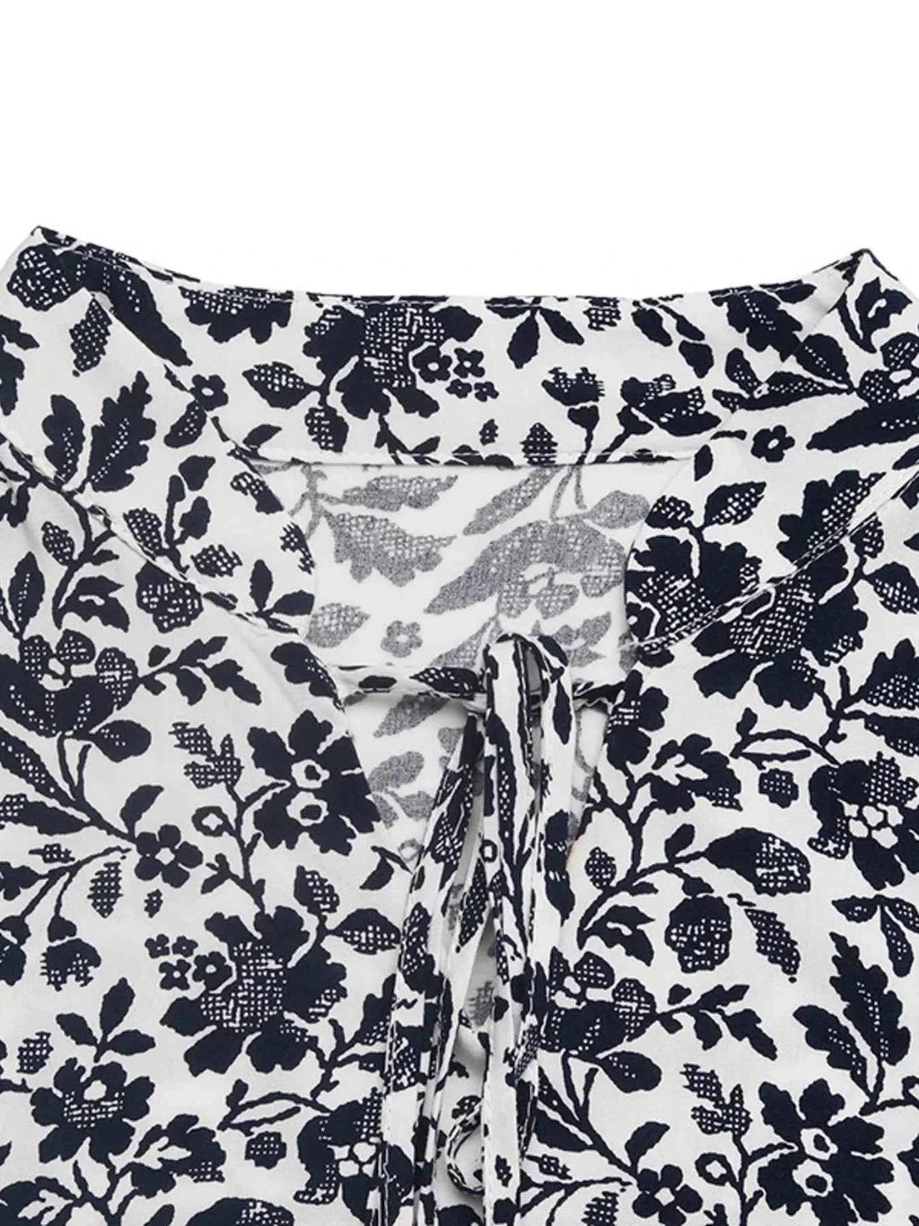 Printed Tie Neck Long Sleeve Blouse 4609eeaa1f9849a3ad0221da5f8569a0-Max-Origin