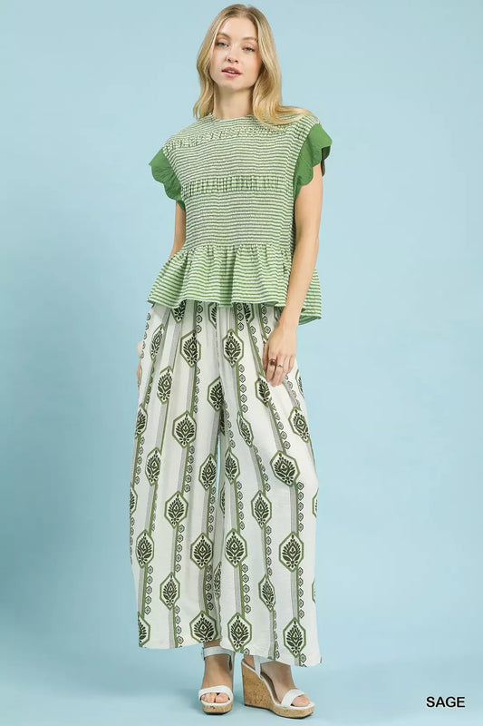Geometric Boho Print Wide Leg Pants 461049ee-e99b-430a-a38c-a5d8b6fa987a-Max-Origin