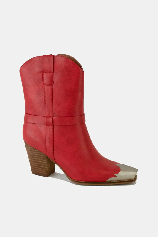 Beast Fashion Faux Leather Metal Toe Ankle Boots 4612612a-edc1-45cd-bdf8-2b9f550fe25e-Max