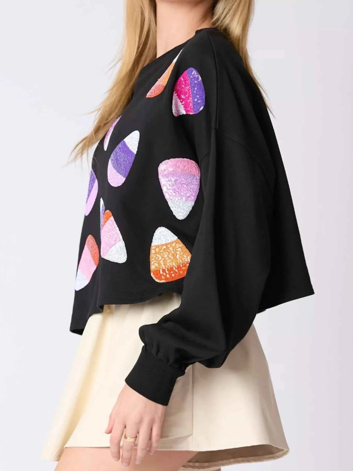 Halloween Candy Sequin Long-Sleeve Sweatshirt 4612d15c-f20f-42ab-a986-3bb152a17352-Max-Origin