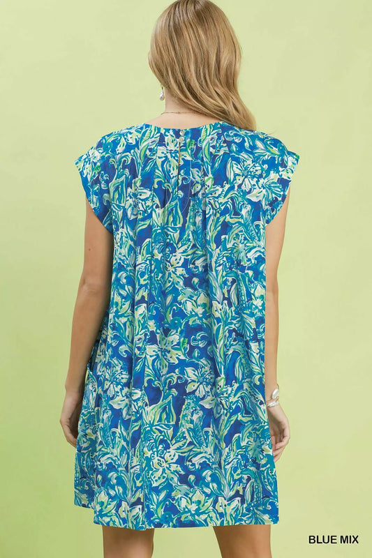 Tropical Floral Flutter Sleeve Swing Dress 461bf12f-7e70-4d8f-a7a0-094652edcfd1-Max-Origin