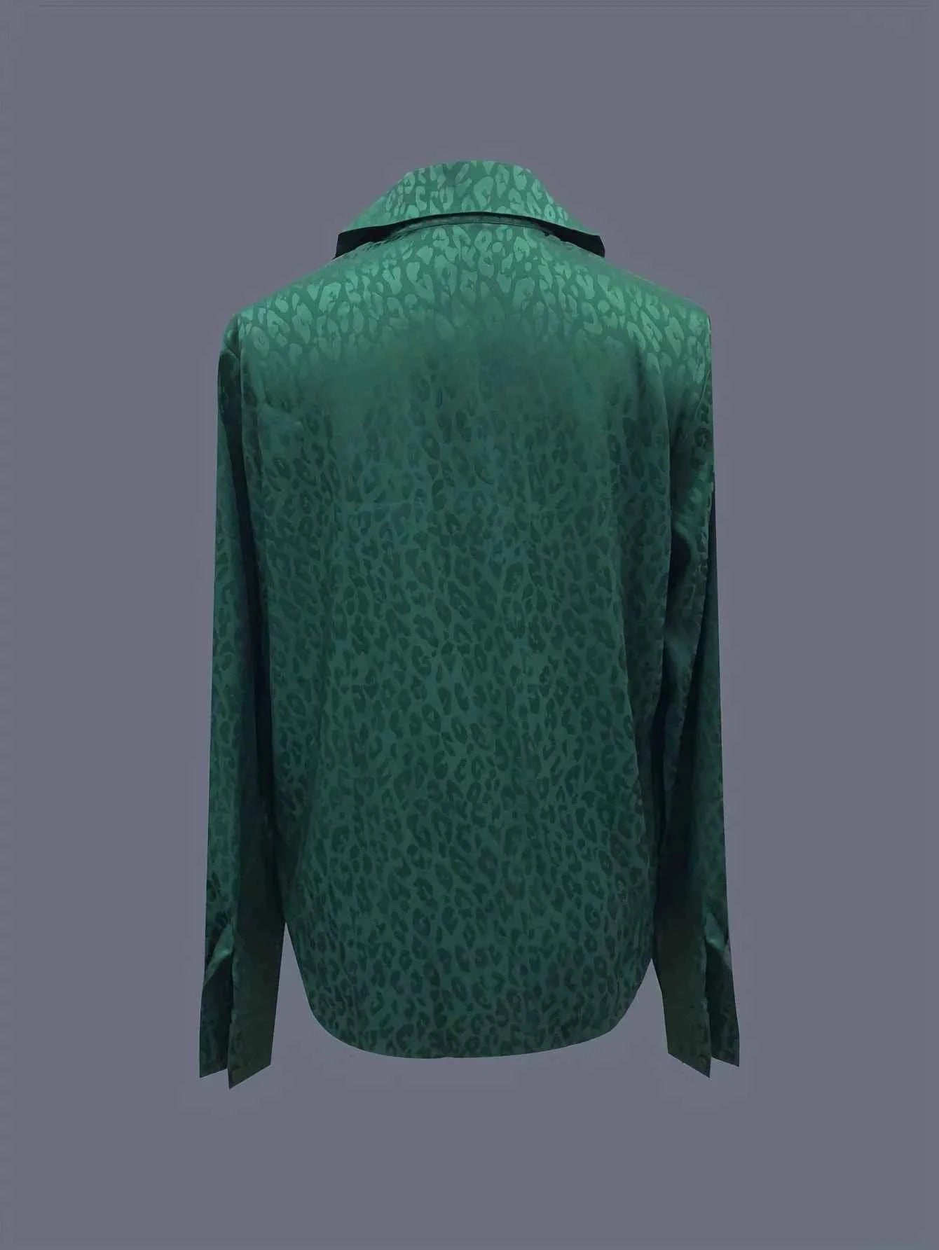 Leopard Button Up Long Sleeve Shirt