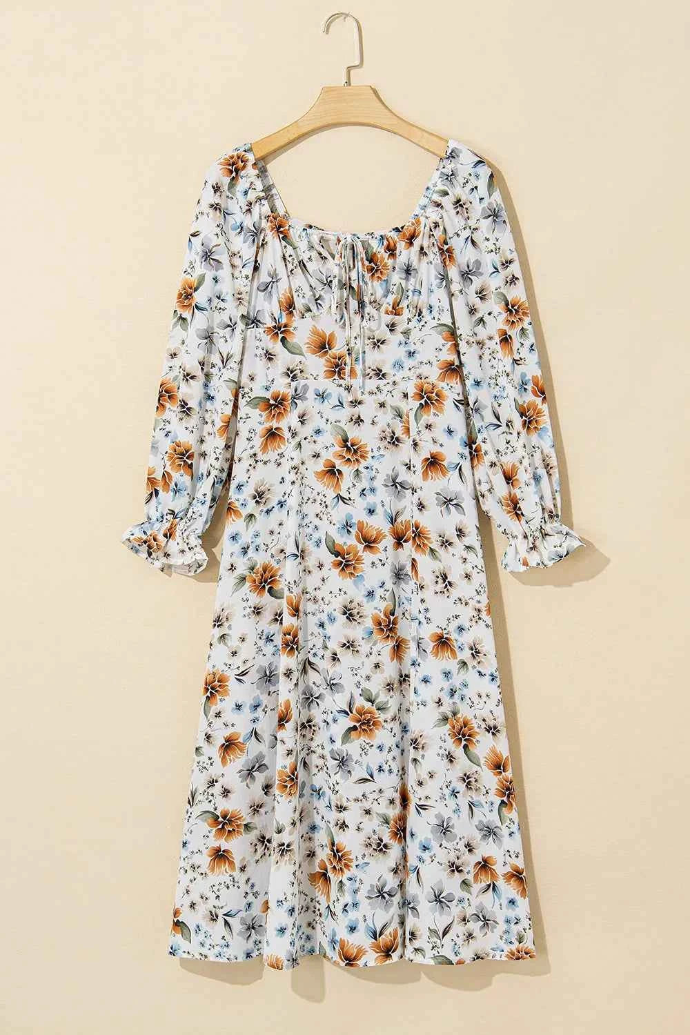 Floral Print Flounce Sleeve Midi Dress 461ea817-ec86-42a8-a61c-9786670aad5b-Max-Origin