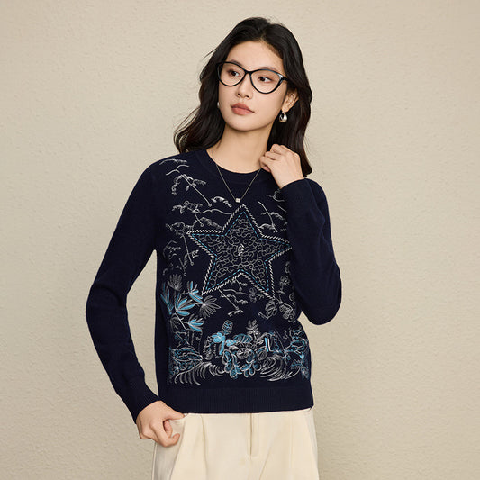 The Star & Floral Embroidered Wool Sweater 4623C919F13E28509DEE4D8E042BA505_218328cc-2dd9-4d08-824a-ab7abcaf8bb7