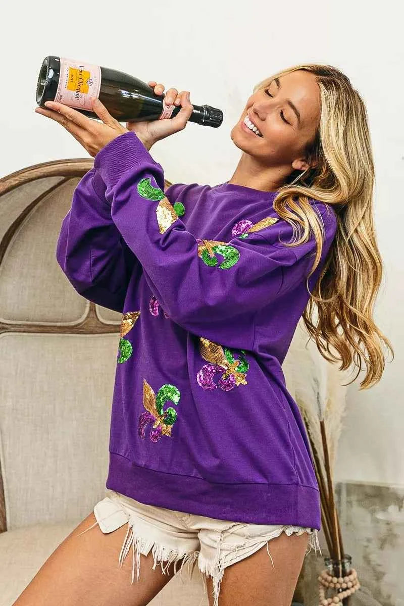 BiBi Fleur De Lis Sequin Patches Mardi Gras Sweatshirt 4624022a3f7c4413b9cc1a6a72307c6f-Max-Origin