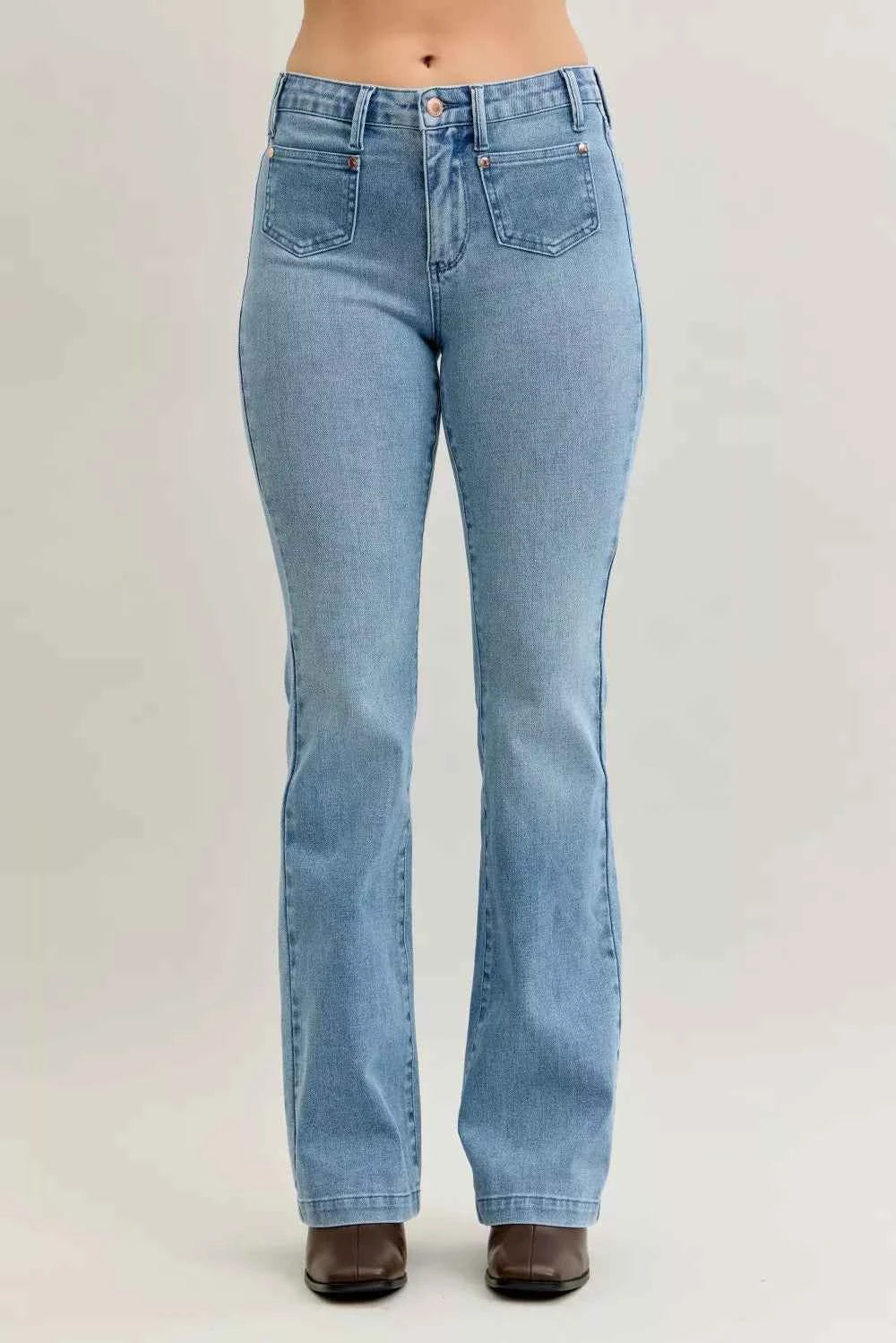 Judy Blue Full Size Mid Rise Bootcut Jeans with Contrast Wash & Front Patch Pockets Plus Size 462633bba72c42d7ada0638fe1aa9ba7-Max-Origin