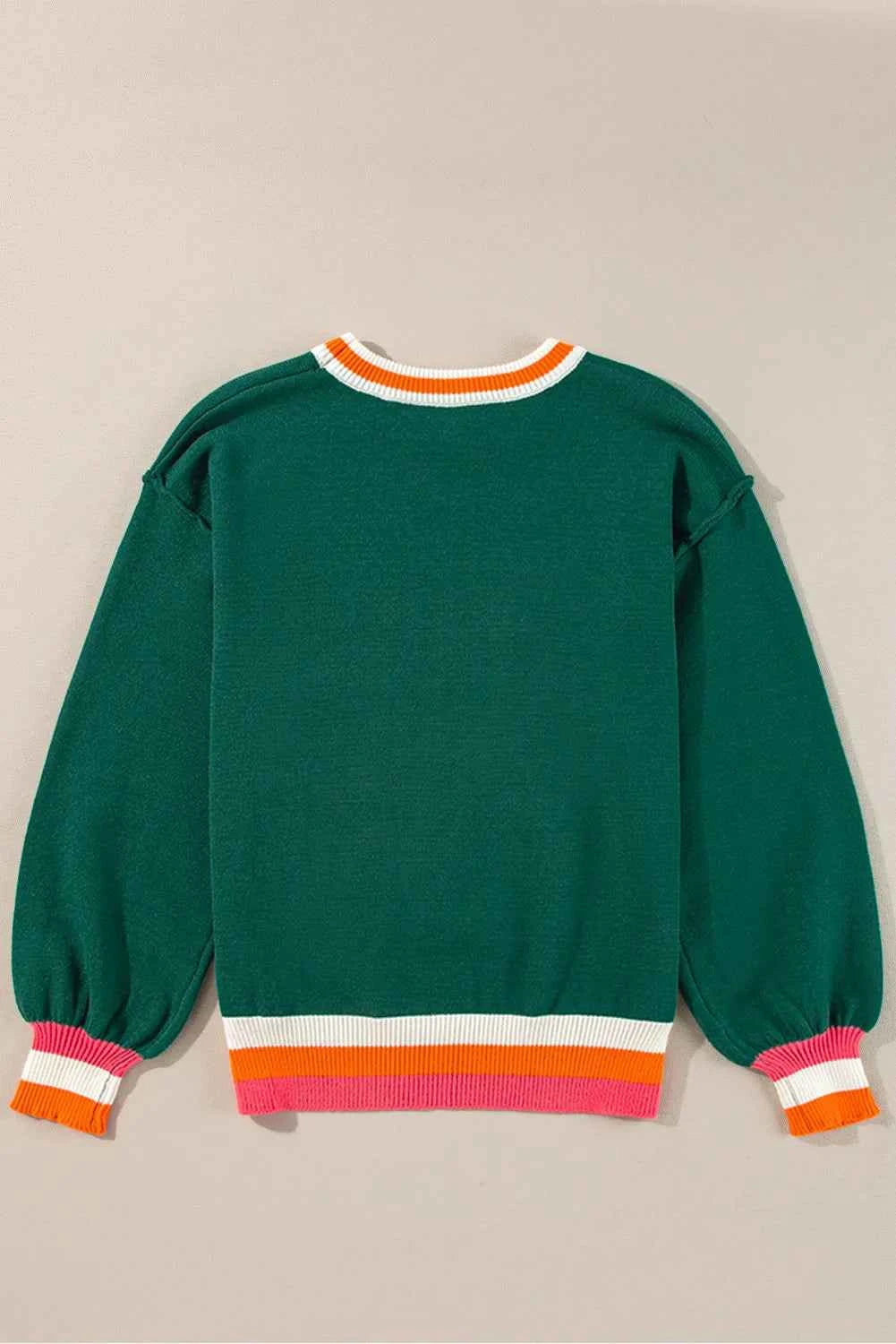 Contrast Round Neck Long Sleeve Sweater 462eb4f9-0c17-46c4-b10e-fe8ca008dc34-Max