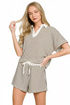 Zenana Striped Collared Top & Shorts Set 464b7010-511d-4aae-b707-29b1e0bc6250-Max-Origin