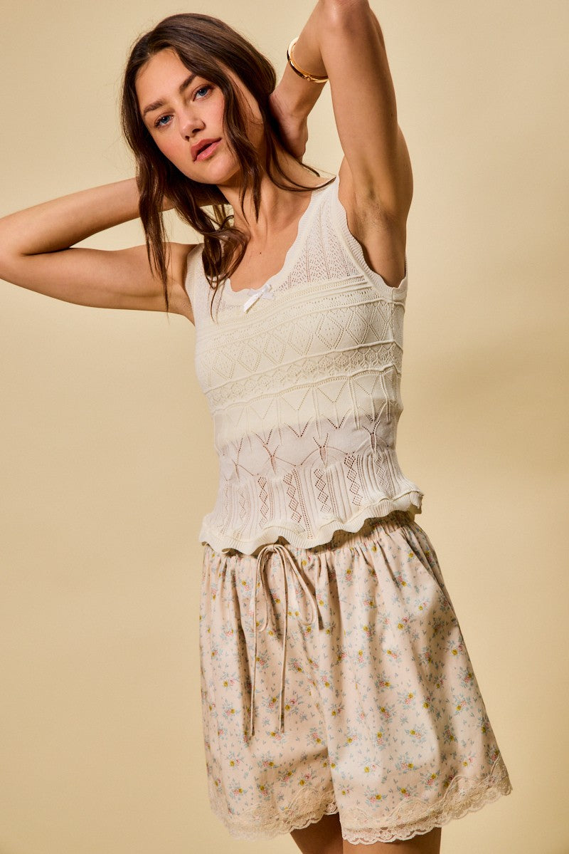 SO ME Scallop Ribbed Sleeveless Knit Top 464dcac0dce04488a3c4ecb4f73d4c81-Max