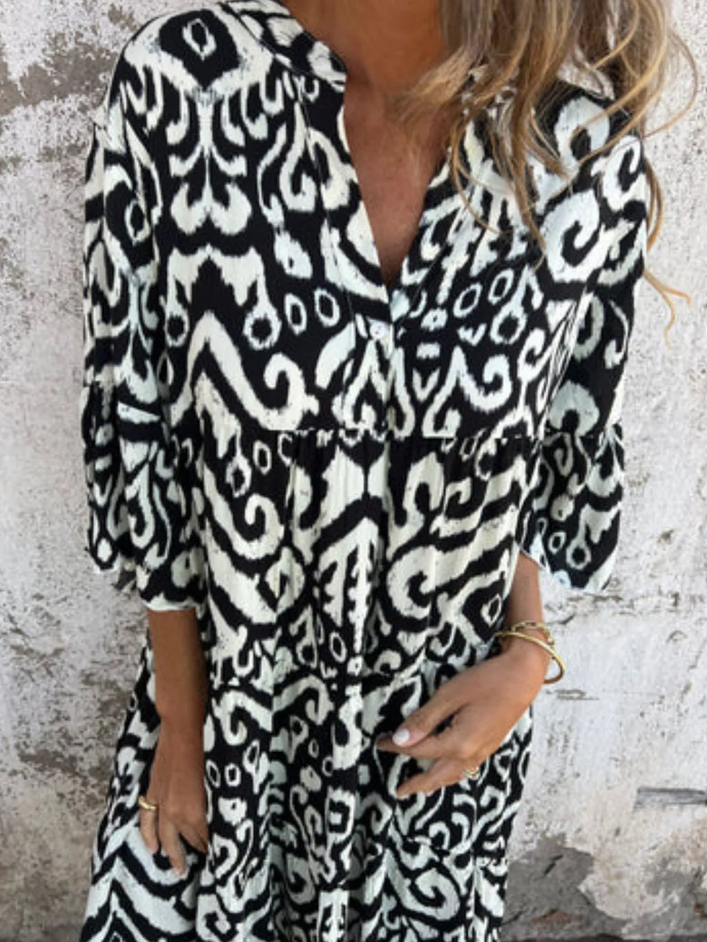 Full Size Printed Notched Half Sleeve Dress Plus Size 4651d272-b040-4951-8d5b-51393566df93-Max-Origin