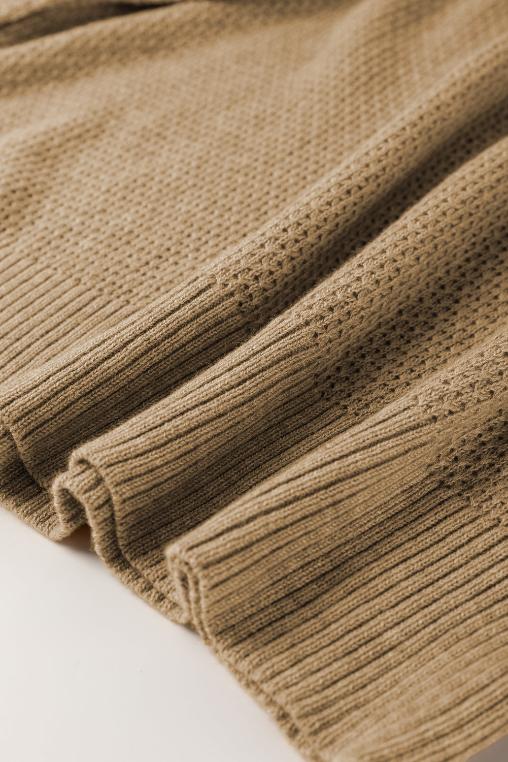 Straw Yellow Brushed Knit Casual Fitted Sweater 4665e7a7c61e994c