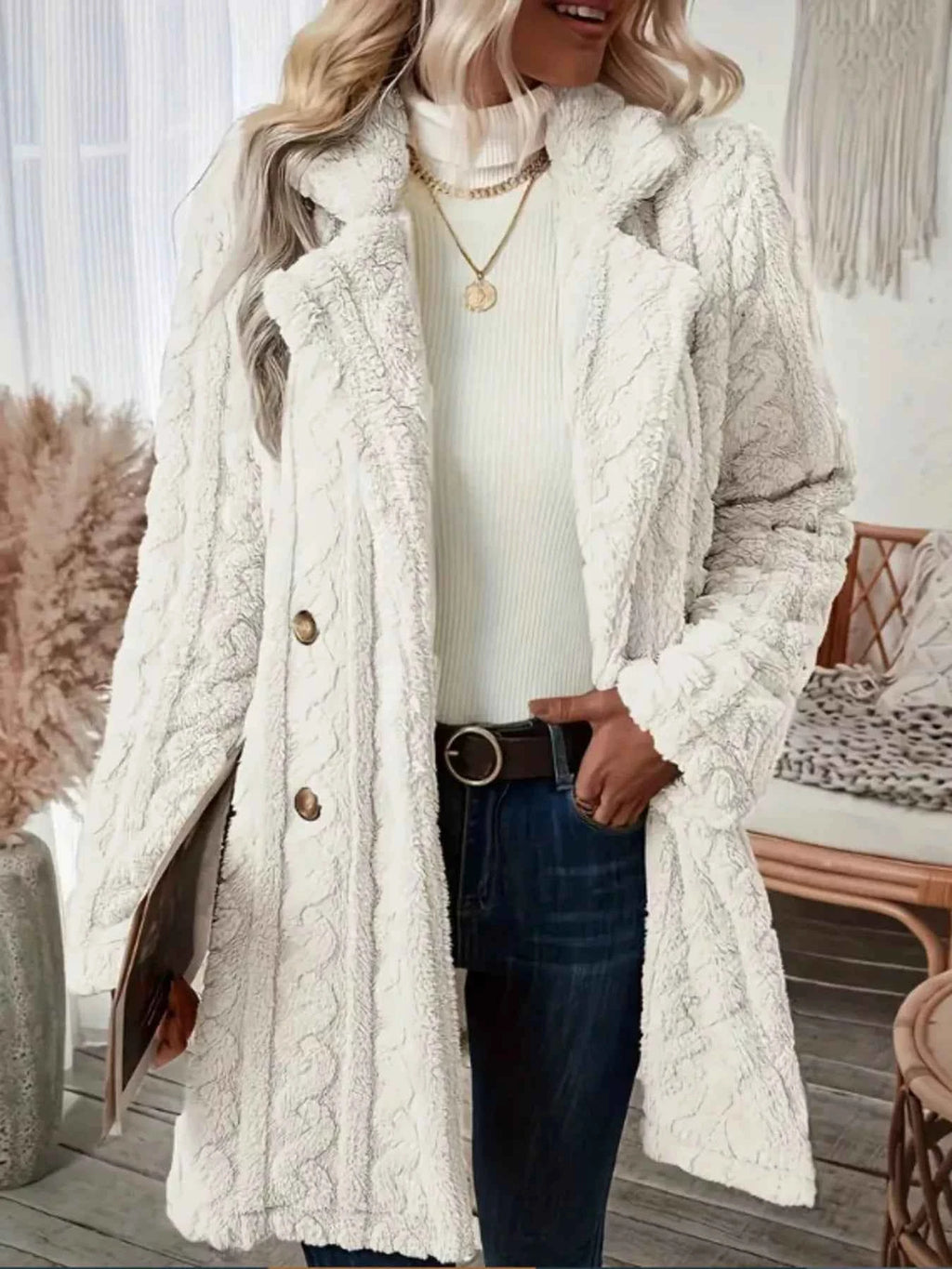 Cozy Faux Shearling Double-Breasted Outerwear 467bab3f855c430a9b56ddeb7f1936de-Max-Origin