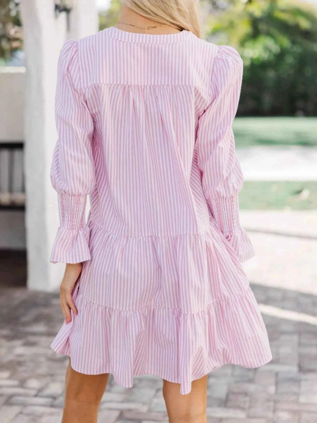 Striped Tiered Flounce Sleeve Shirt Dress 4693a270-ecc3-41e7-a68c-75c1d4e3f17f-Max-Origin