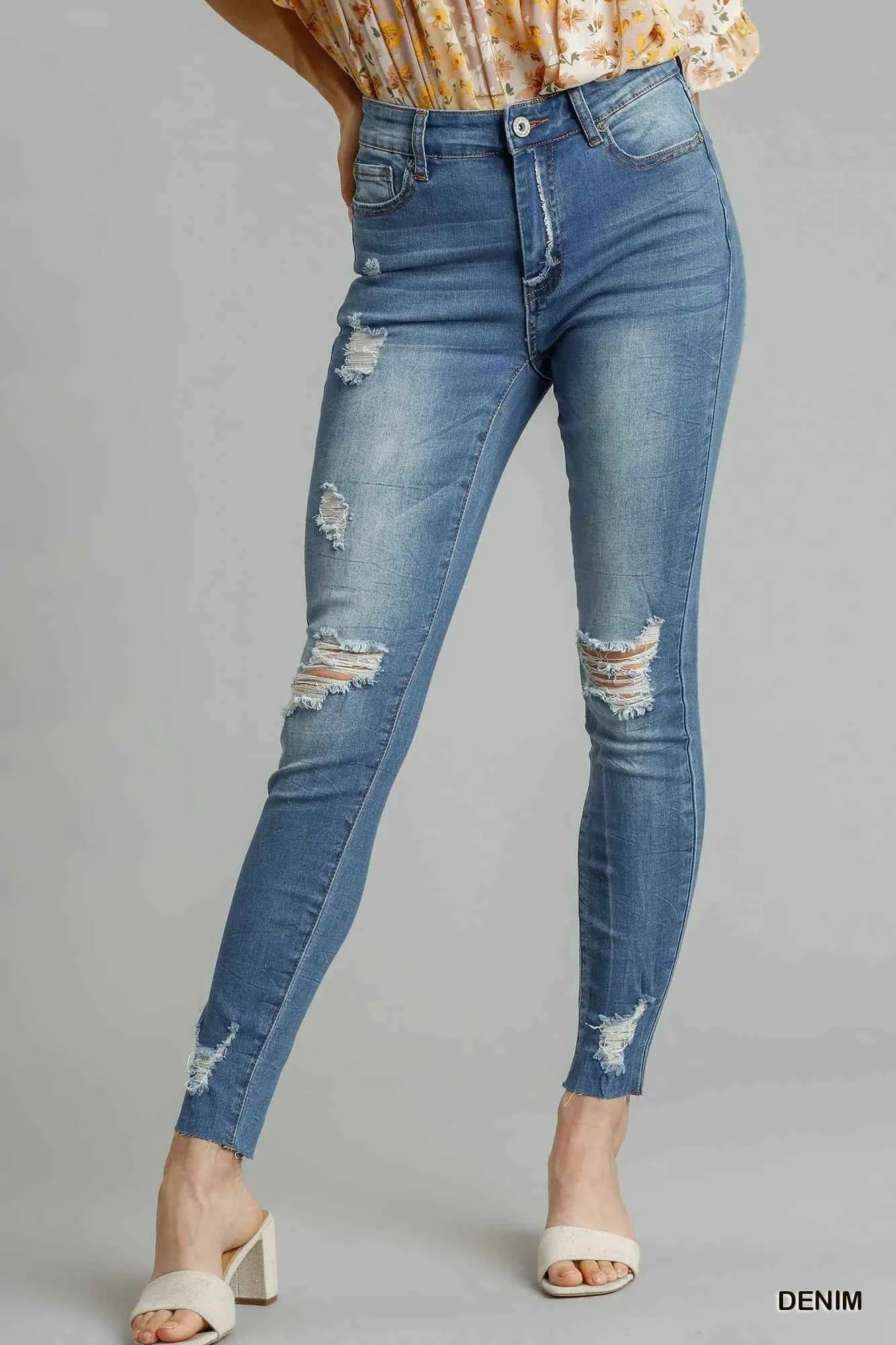 Umgee Distressed Skinny Jeans with Edge Detail DENIM 469530e0-a04f-4461-89f5-7f3827a4c609-Max-Origin