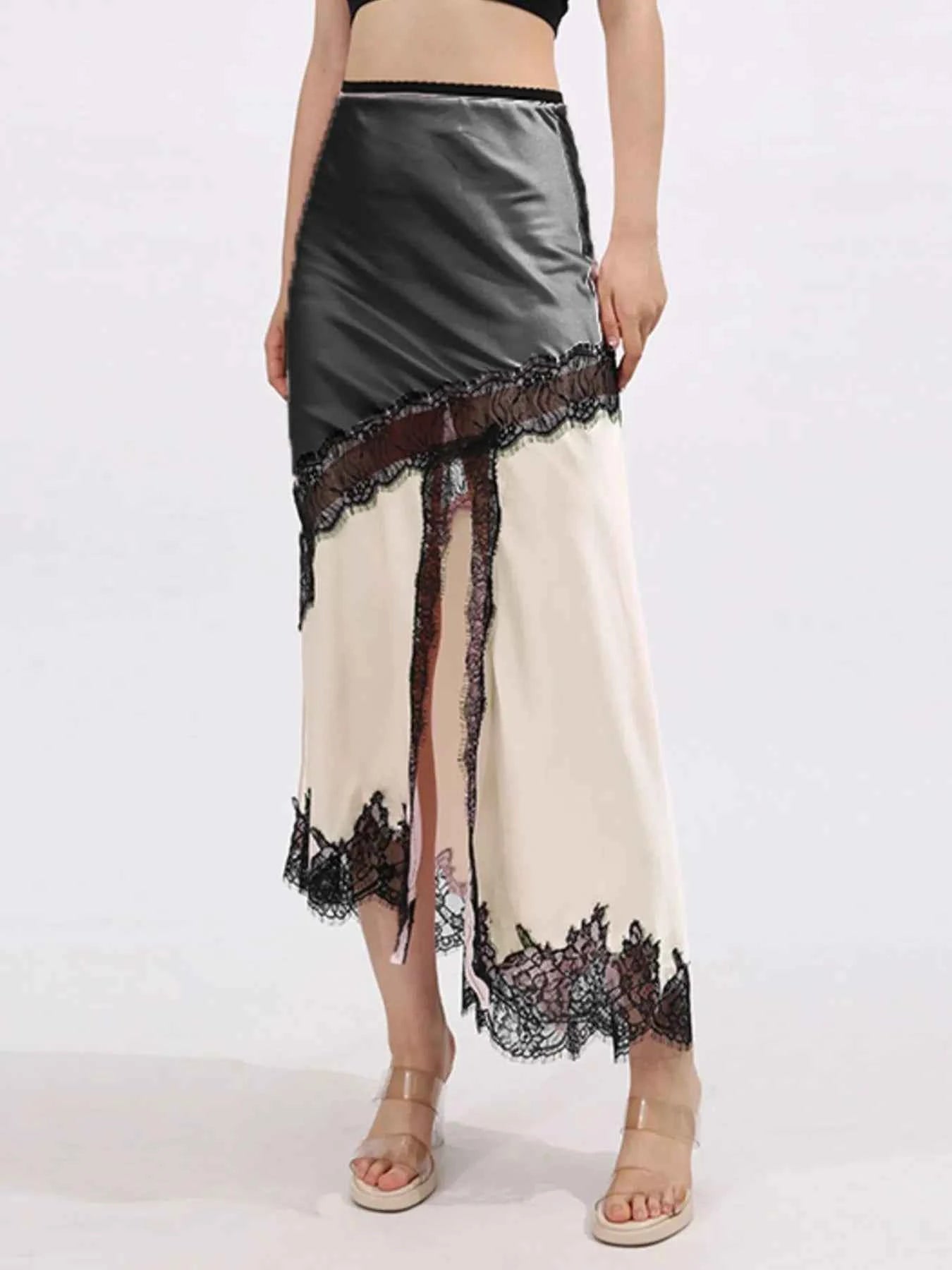 Lace Trim Asymmetrical Midi Skirt 46a99e59-ff3f-402b-a515-6a0763d17077-Max-Origin