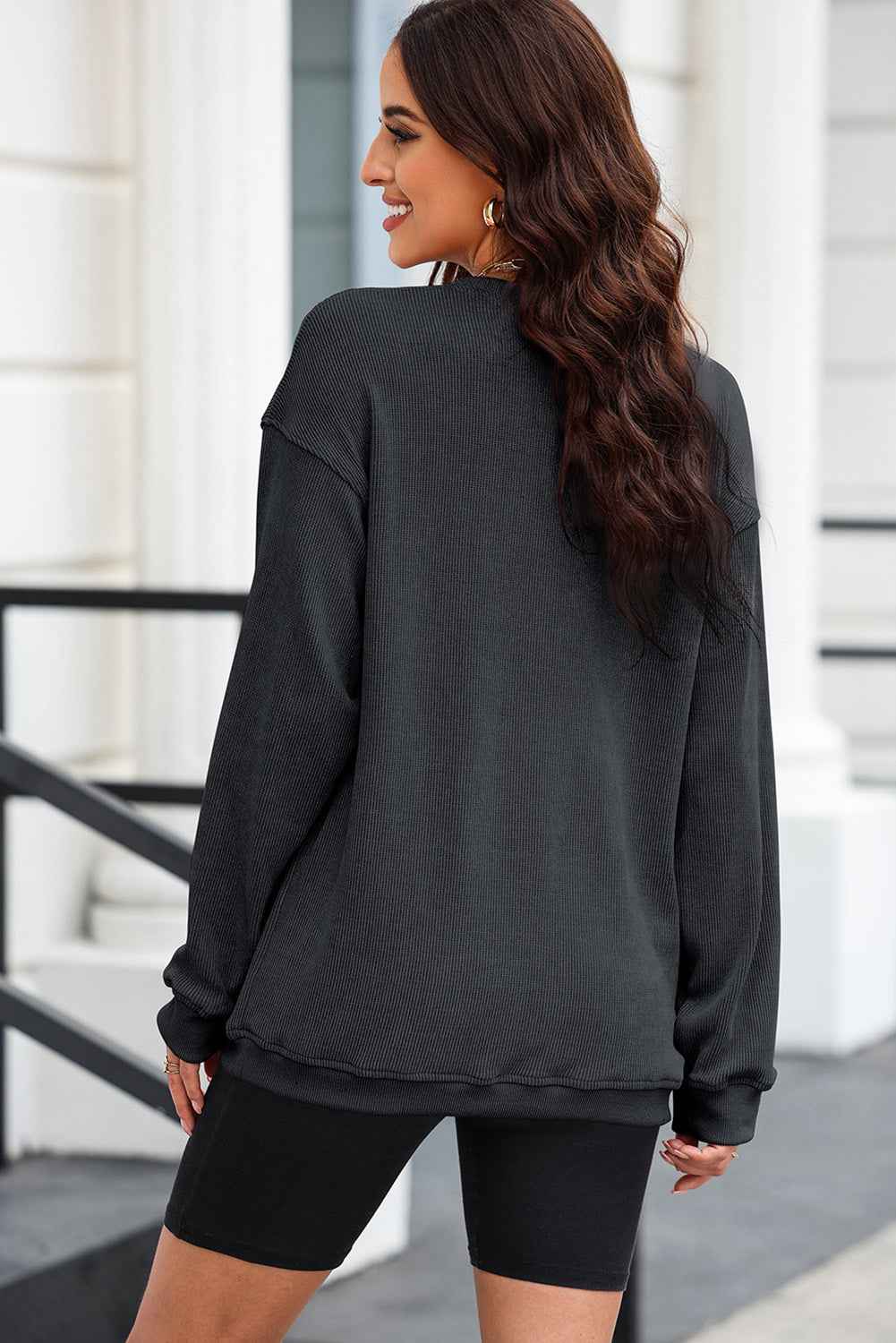 Black Nutcracker Graphic Sequins Patch Mineral Wash Corded Sweatshirt 46aa21e3a993914c
