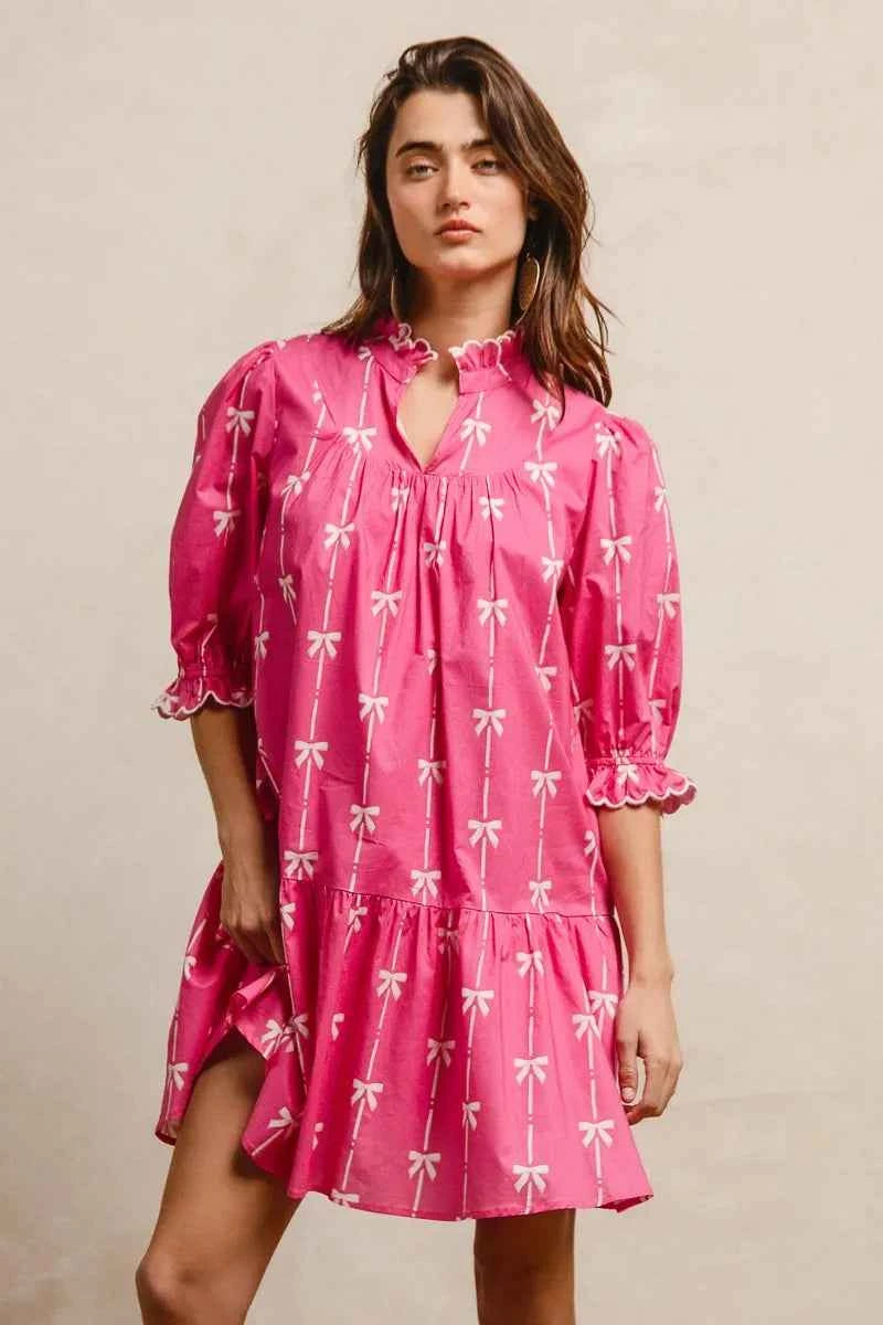 BiBi Ribbon Patterns With Scallops Edge Details Short Sleeve Dress 46aebfad11ea4966aa83379d99feb90e-Max-Origin