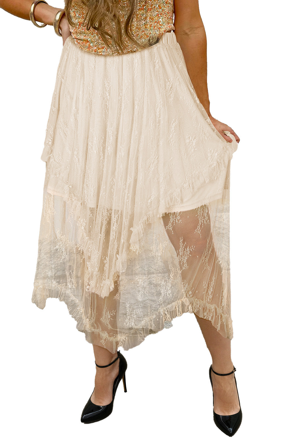 Apricot Lace Cascading Tiered High Waist Maxi Skirt 46bdf32cab6d6368_03ff1a5b-bc9d-4a0b-8b69-203d39964b10