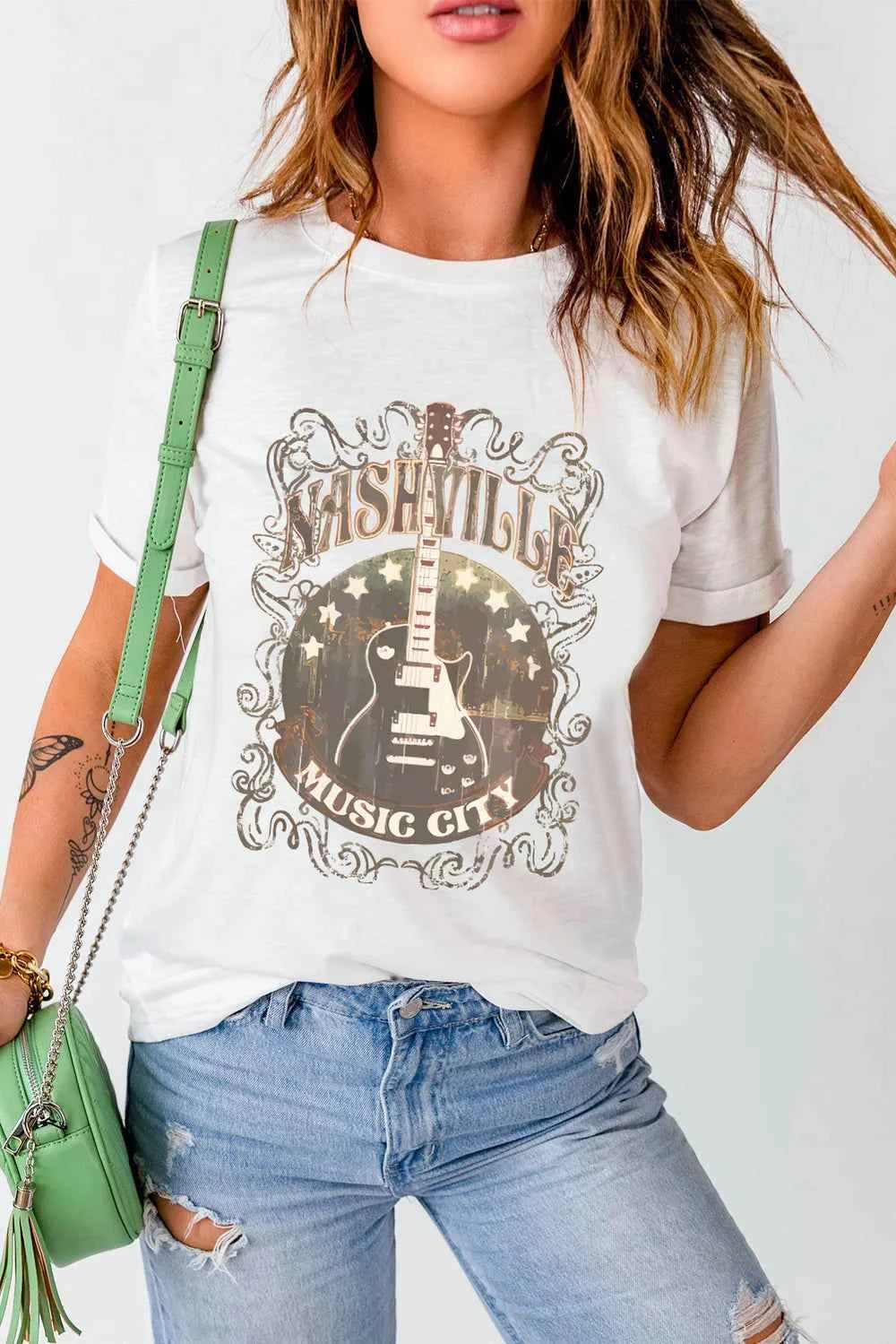 Guitar Graphic Round Neck Short Sleeve T-Shirt 46c709bc-d30b-4300-8797-2fc41f892373-Max