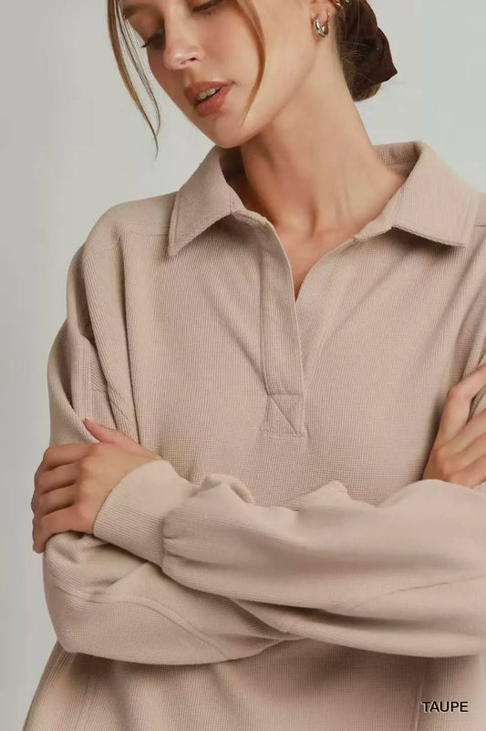 Brushed Waffle o Collared Pullover 46dde441-9331-4460-a5eb-8f68b75efdd7-Max-Origin