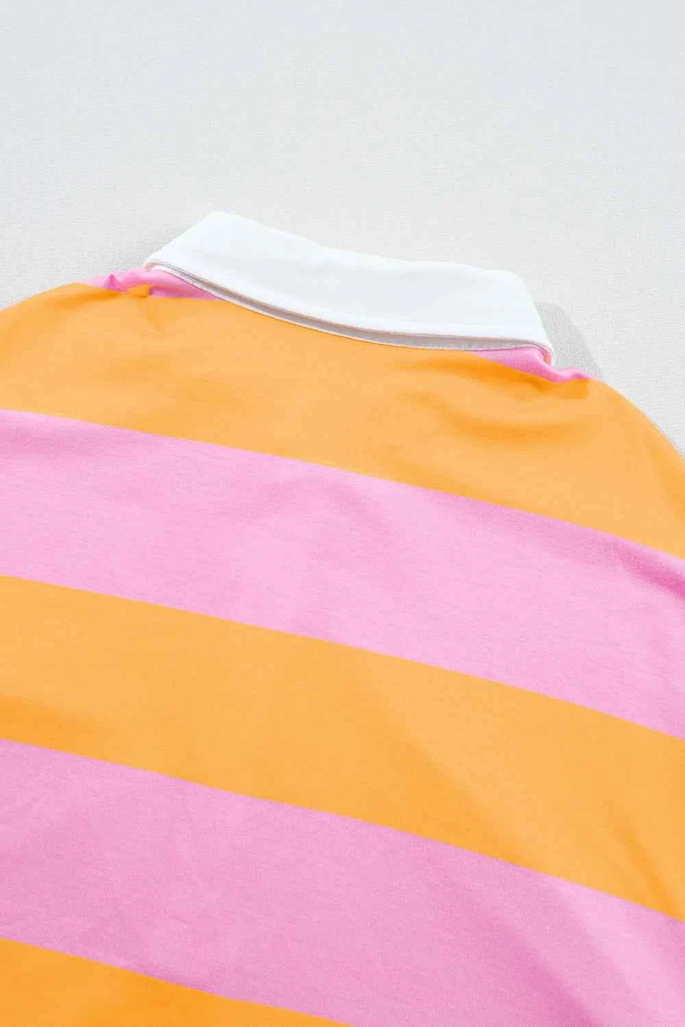 Contrast Striped Collared Neck Long Sleeve Sweatshirt 46e0c928-fdca-4204-9797-3d41083d7132-Max