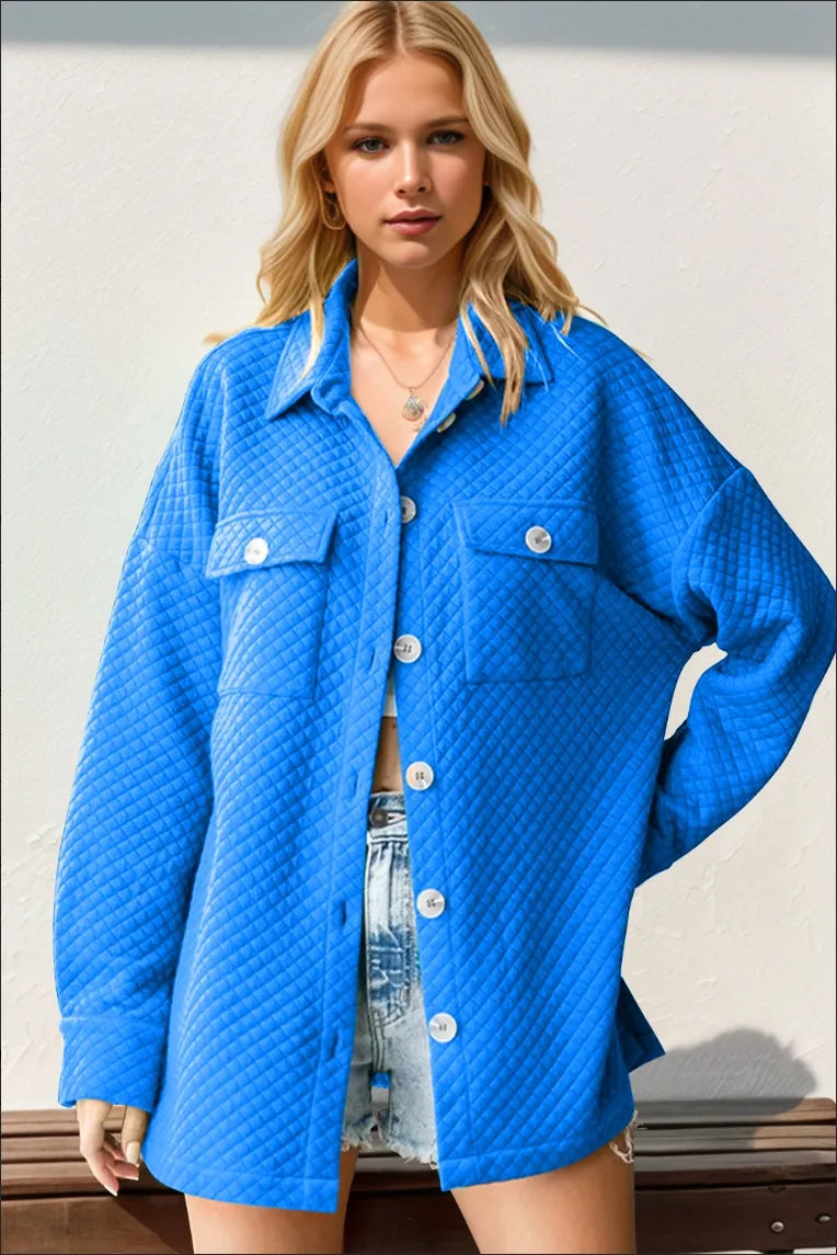 Double Take Full Size Textured Button Up Drop Shoulder Shacket Blue 46ef36ff-35a8-4372-8db4-a901b85a70a7-Max