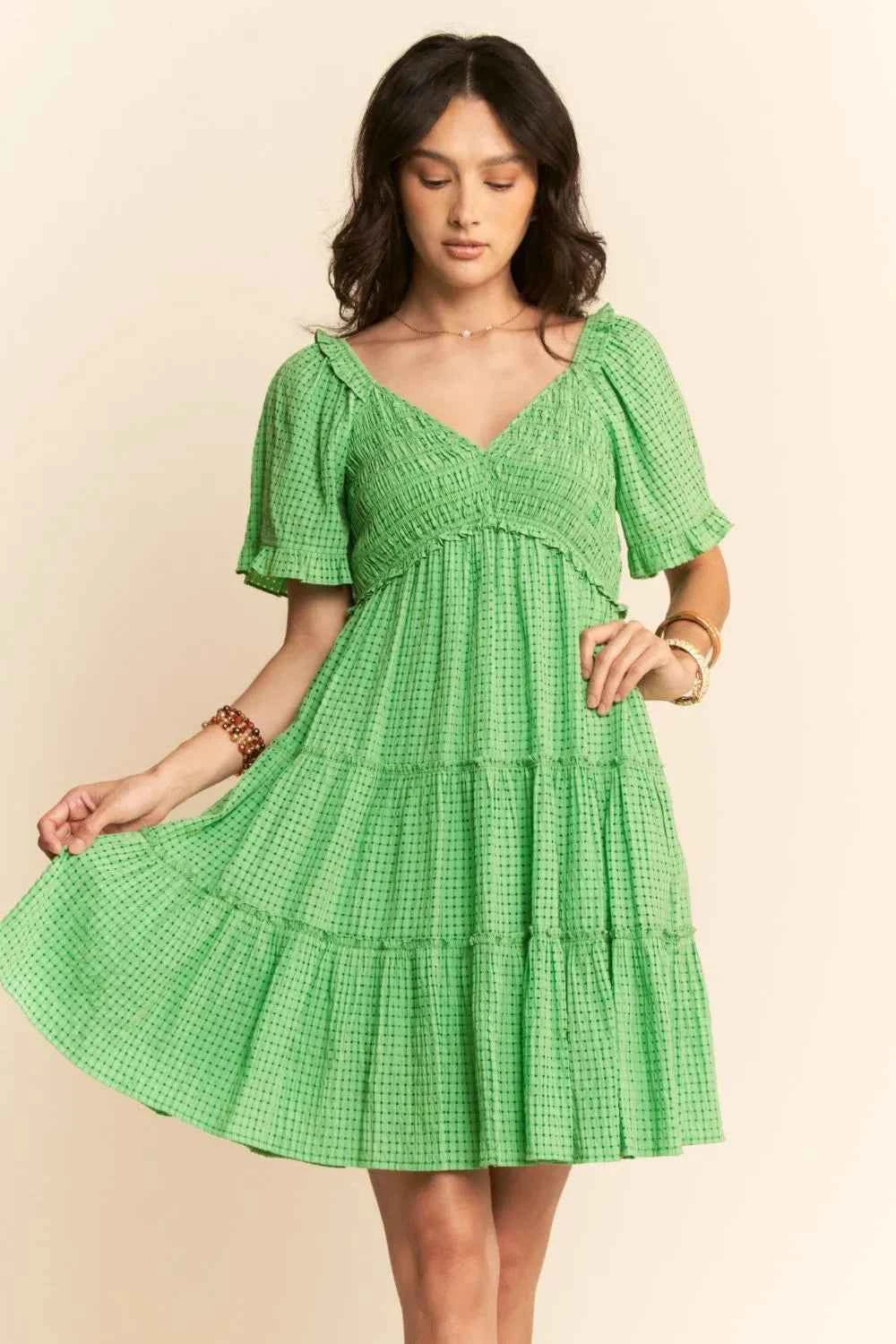 Davi & Dani Jacquard Checker Smocking Tiered Dress 46f39b76-fc8c-43c3-a268-33f13a1bc706-Max-Origin