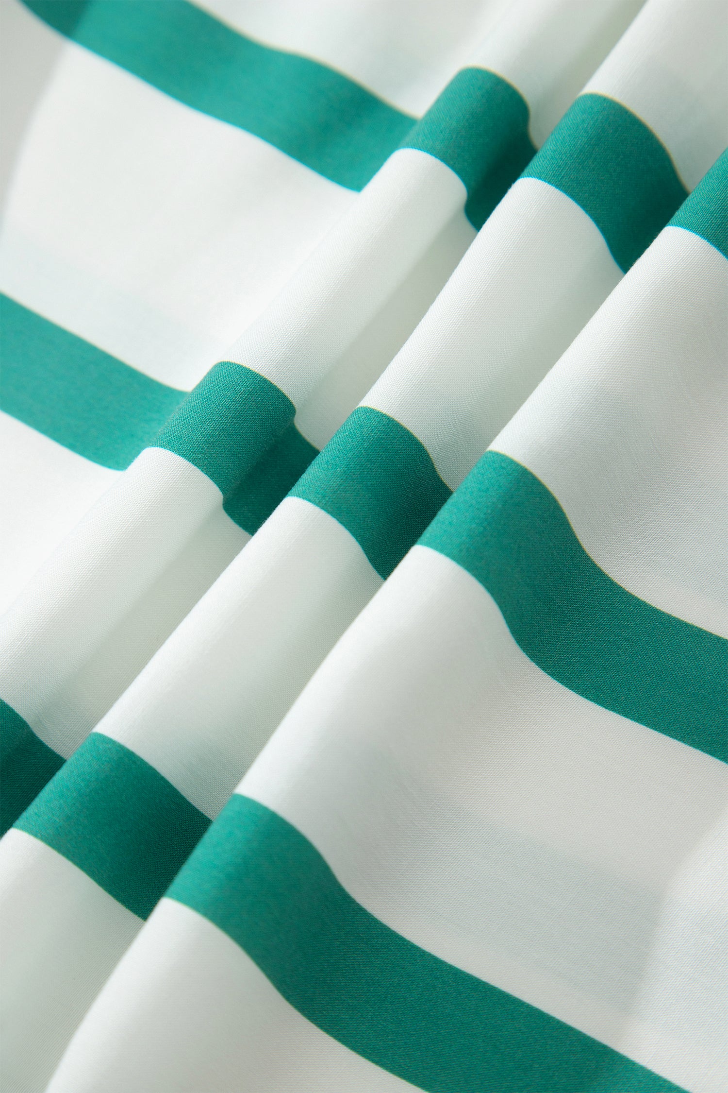 Green Stripe Ricrac Trim Notched Neck Half Sleeve Vacation Dress 471b140d110ea9f2