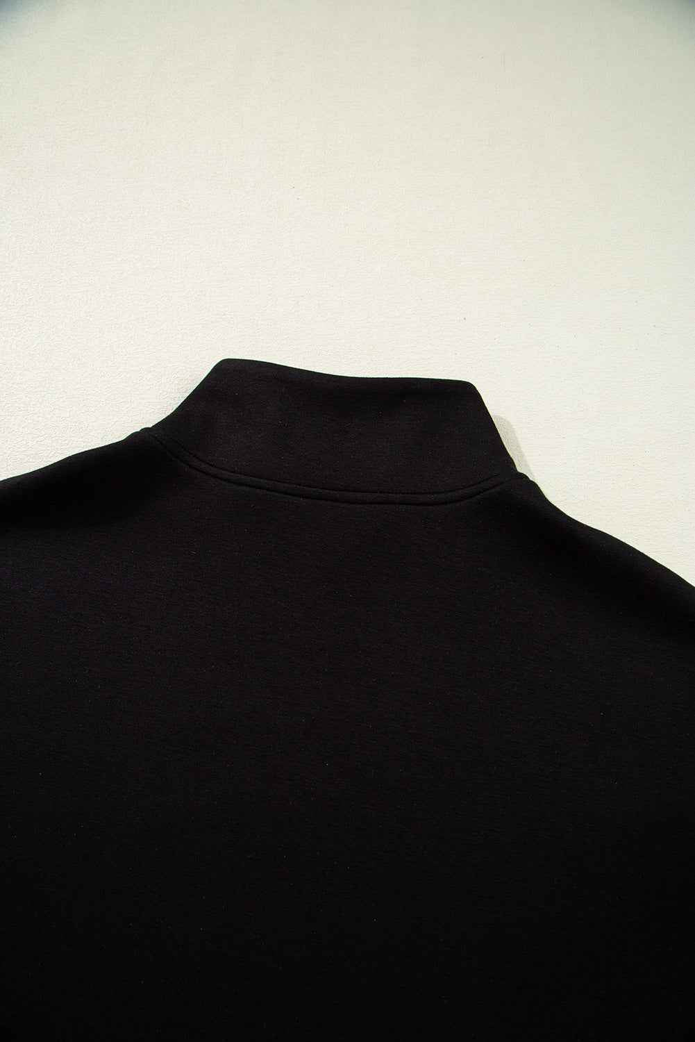 Black Colorblock Zipper Collar T Shirt and Shorts Set 471ca26de5508ddb