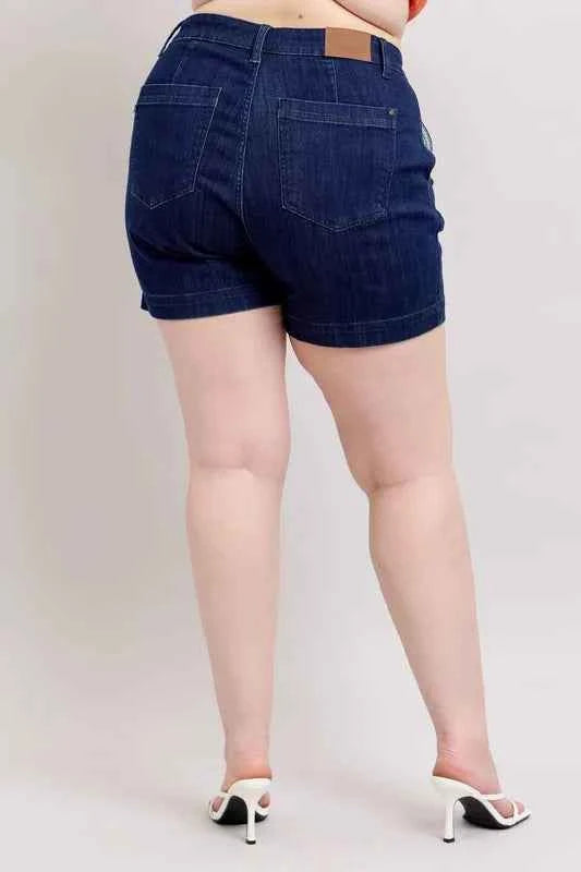 Plus Size High Waist Denim Shorts 472700c6824e4ae6b1e048cd82388d58-Max-Origin
