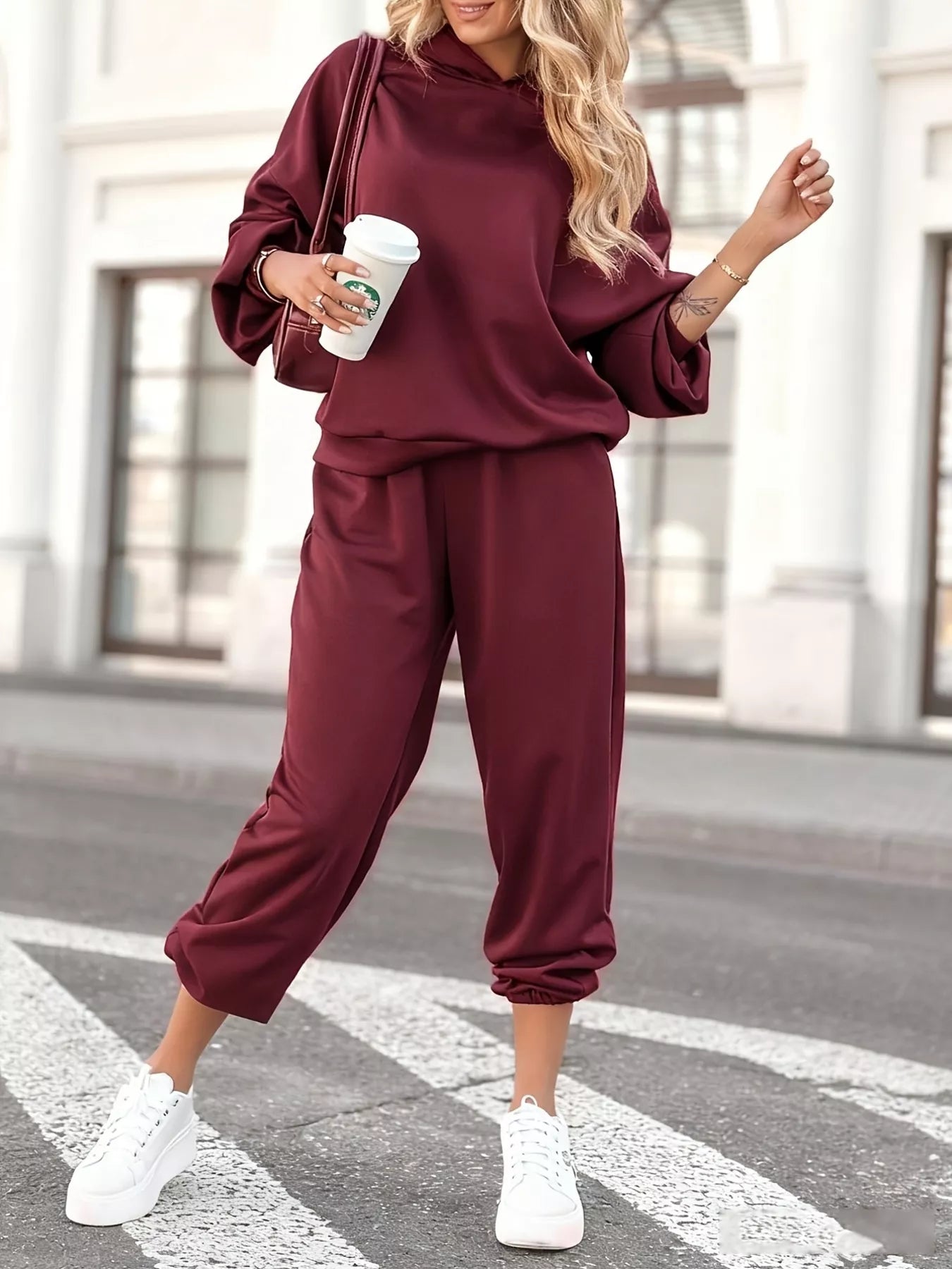 Casual Hoodie and Cropped Pants Set Red 472d77e07ca644e9b86c9a13272cd5cc-Max-Origin
