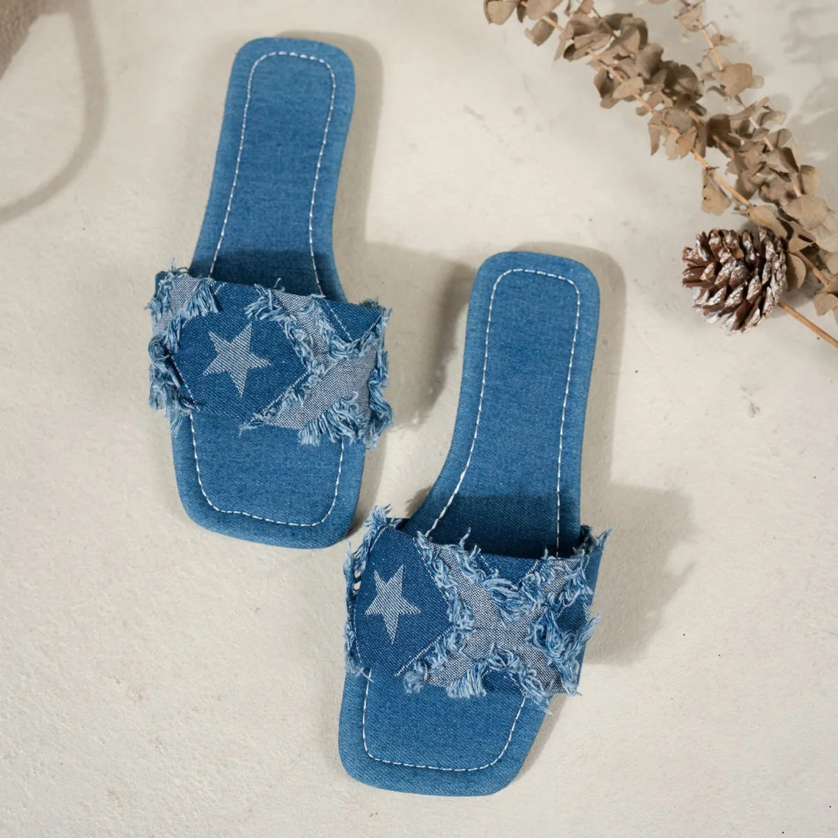 Open Toe Flats Sandals Peacock Blue 473235a4-3bbf-4302-b3d7-64067ef3fa26-Max-Origin