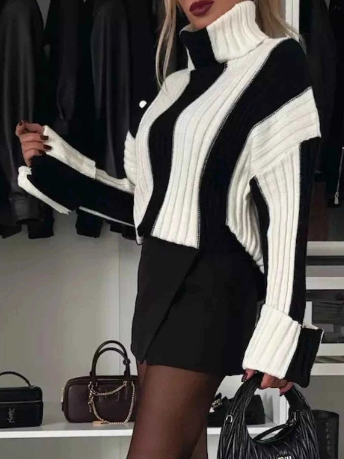 Color Block Ribbed Turtleneck Sweater 47365e85-aaf1-4920-a679-3d1765dc50e2-Max-Origin