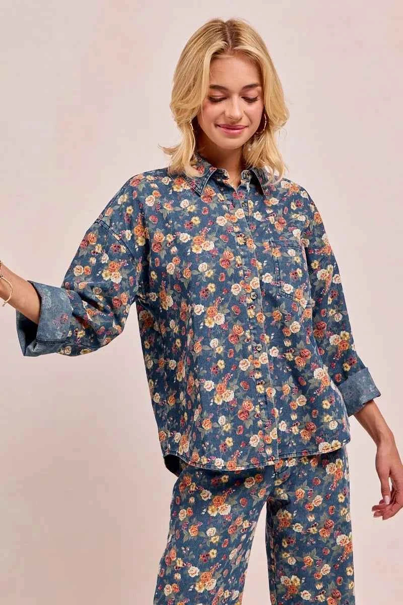 BiBi Washed Florla Print Denim Jacket 47397e3562a646d3b926ba9b92477c67-Max-Origin