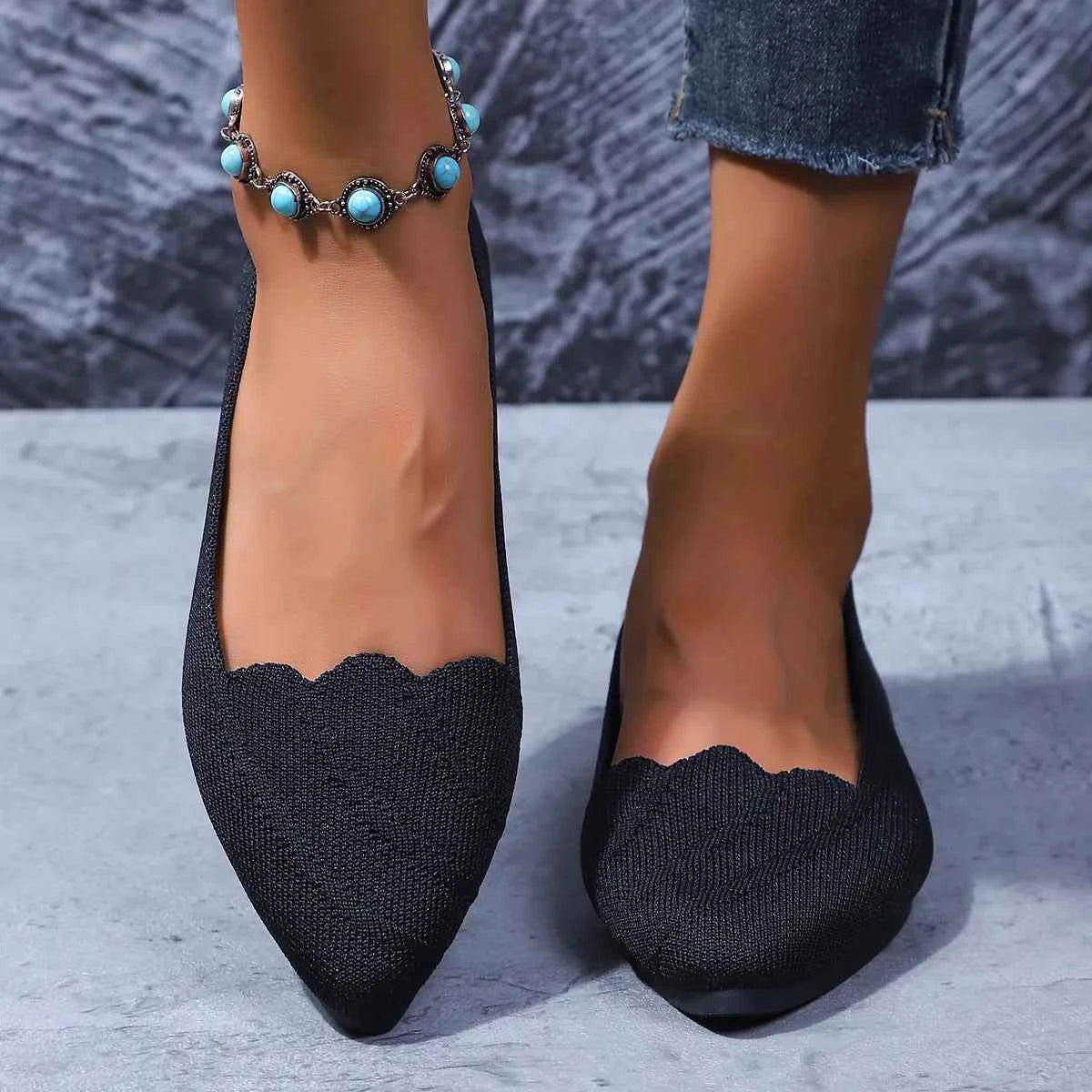 Point Toe Flat Slip-Ons Black 473e01265cae4432940ae6cce63087da-Max-Origin