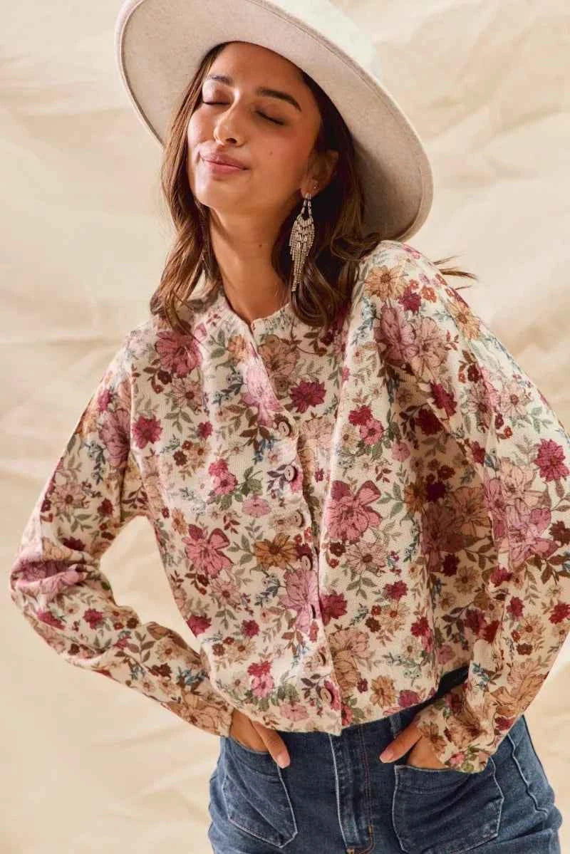 SO ME Floral Print Button Front Sweater Cardigan 4742db3c15dd4d27b9b9139165ceab0c-Max-Origin