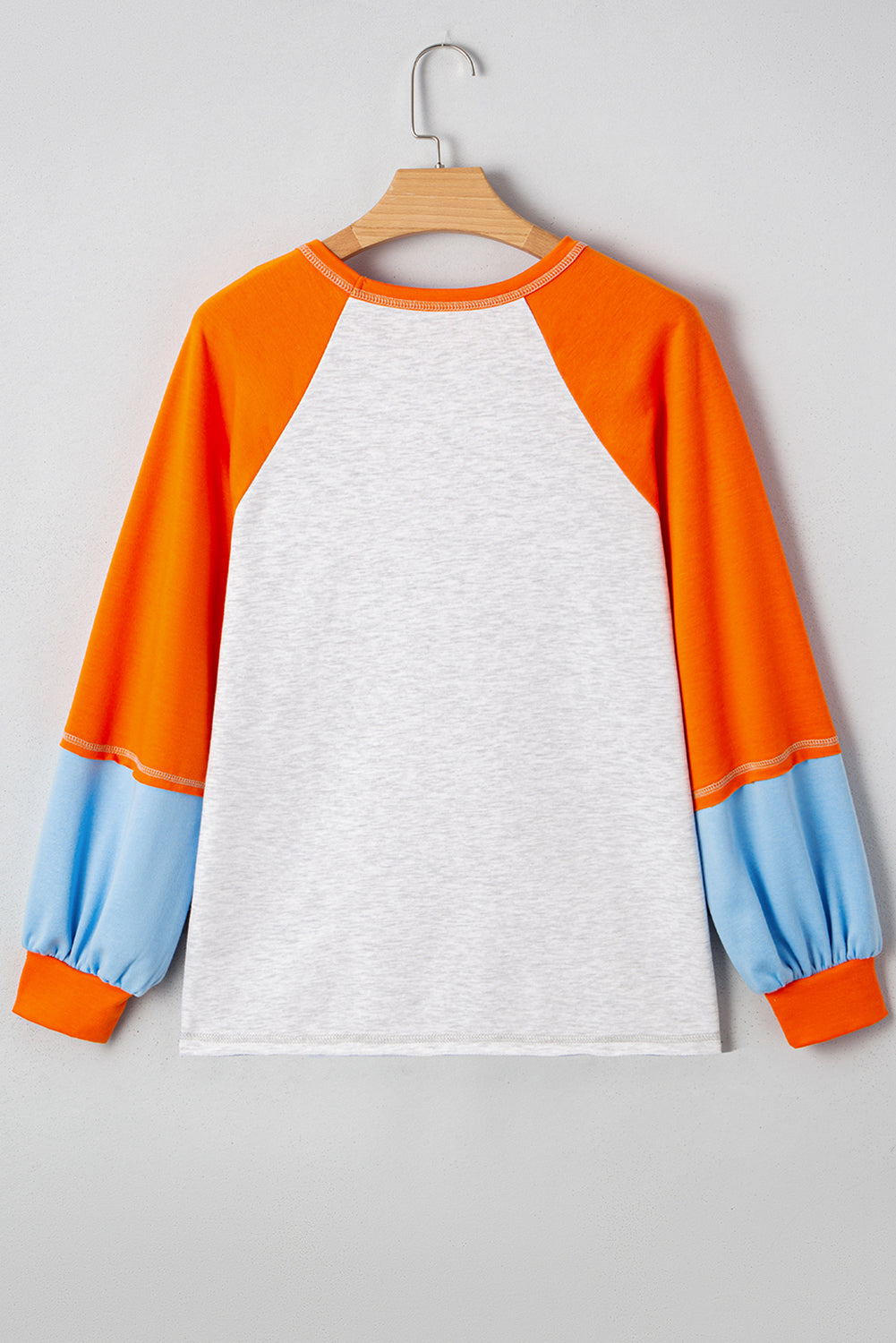 Light Grey Sequin Pumpkin Fall Elements Patched Patchwork Long Sleeve Top Light Grey 65%Polyester+35%Cotton 474c7fc2a32ce116