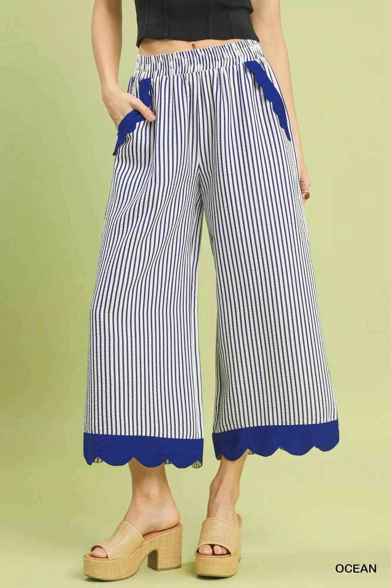 Umgee Stripe Scallop Hem Wide Leg Pants OCEAN 474dd98d-649f-4af6-bd07-1257cd710001-Max-Origin