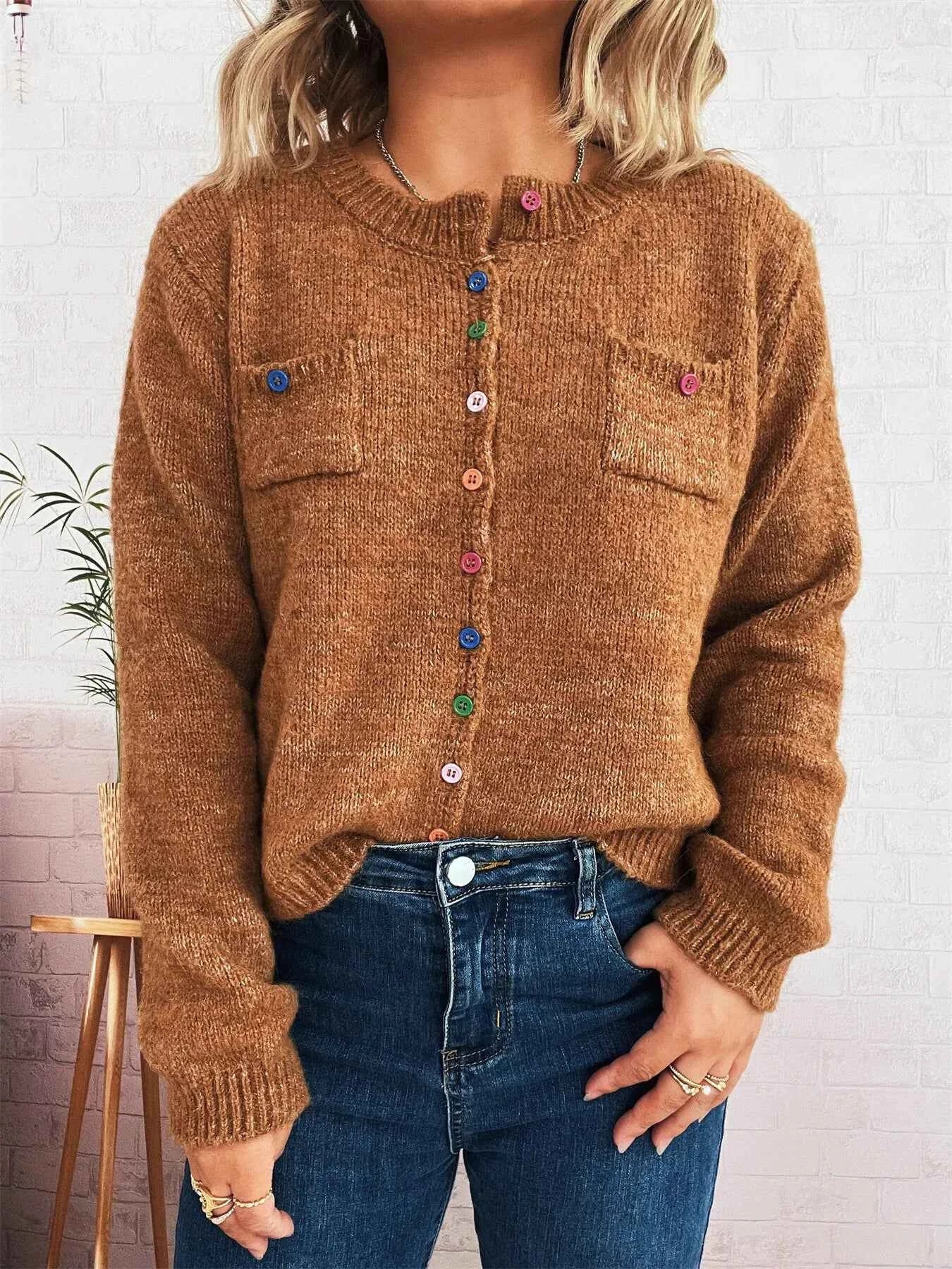Button-Up Ribbed Hem Cardigan with Chest Pocket 4752bc00eda9429bb0925ef3faa4f3d2-Max-Origin