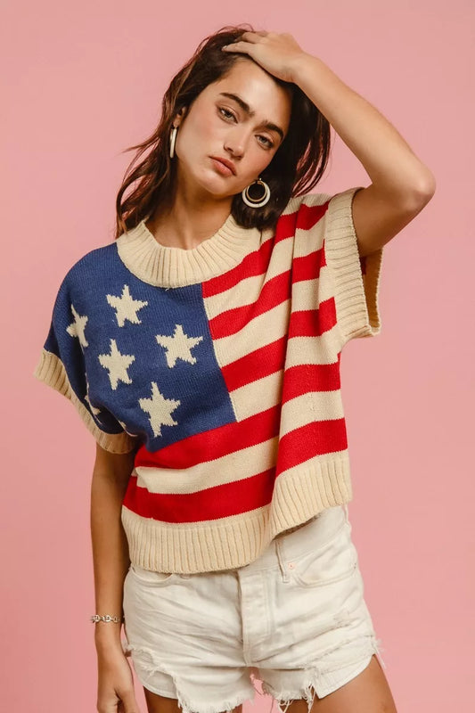 Star Patches American Flag Sleeveless Sweater 4752f0e8-c6eb-43e3-b5da-94c52b77e434-Max-Origin