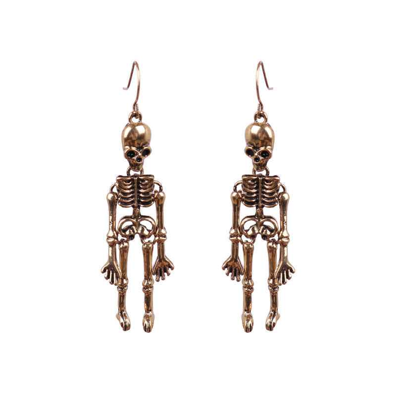 Skeleton Alloy Earrings Gold One Size 4761a63a0adc405ea800642f617037c1-Max