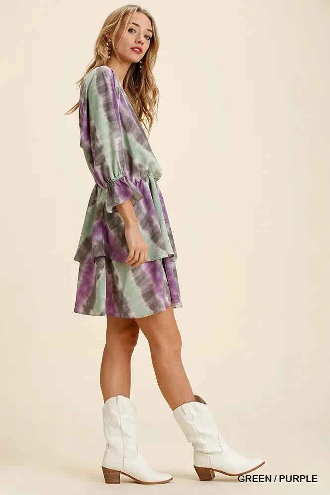 Tie Dye Ruffled Layered Dress with Elastic Waistband 476faf64-0e55-4b32-a13a-1561bae61581-Max-Origin