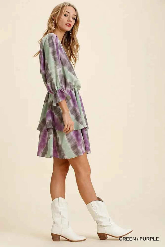 Tie Dye Ruffled Layered Dress with Elastic Waistband 476faf64-0e55-4b32-a13a-1561bae61581-Max-Origin