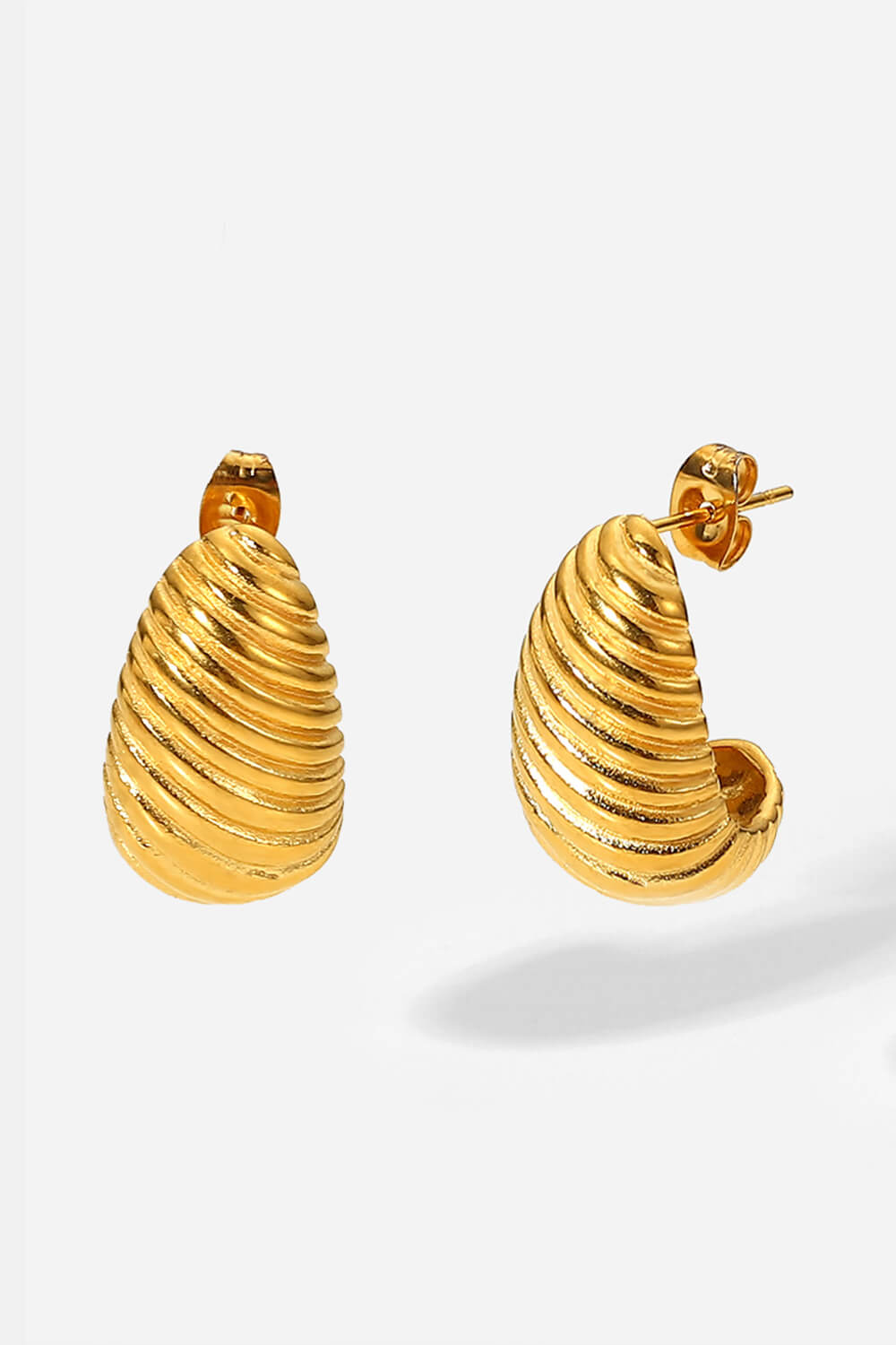 Shell Shore Spiral Stud Earrings Gold One Size 47778699e3e5408c84b637387fb0ce57-Max