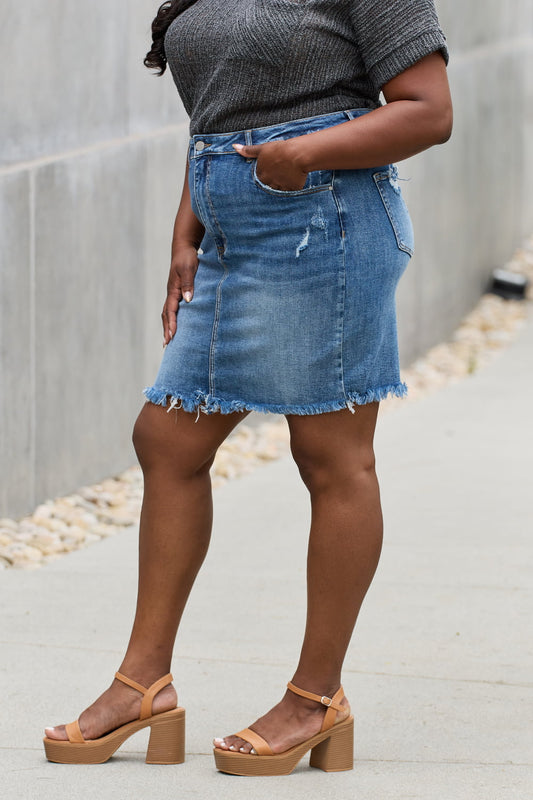 Amelia Full Size Denim Mini Skirt 4778b1ae404e40c78c61d57938988f50-Max