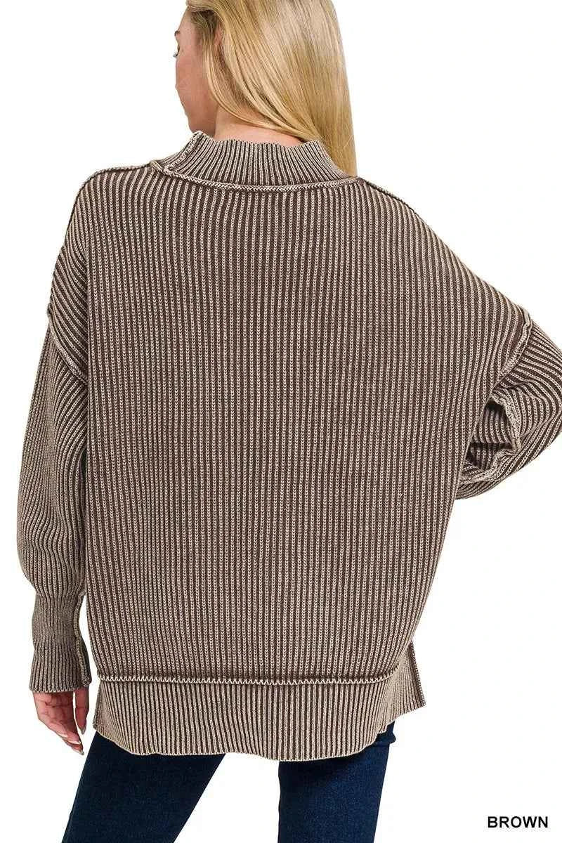 Zenana Washed Side Slit Oversized Sweater 4786fbee1fef4e9194c82539ecdca4c7-Max-Origin